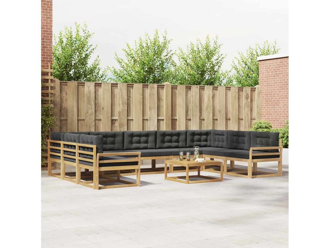 Vidaxl Conjunto De Sofás Para Exterior 10 Unid. Branco E Antracite