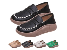 Sapatos Pure Couro da Solado Macio, Sapatos ortopédicos antiderrapantes para mulheres Eu40 Preto