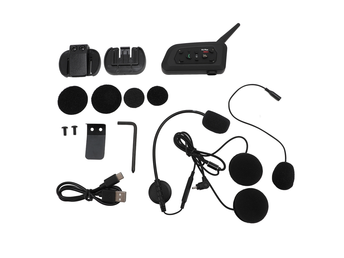 Fone de Ouvido Bluetooth Sem Fio para Capacete de Motocicleta, intercom em Tempo Real 1200m, À Prova D'água EOOCOO