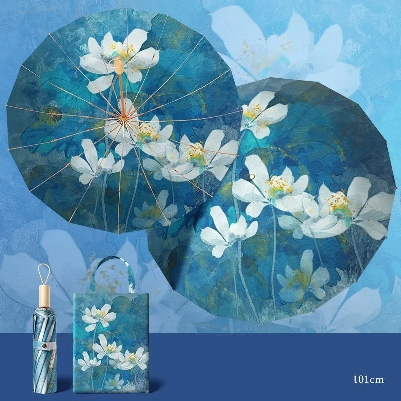 Guarda chuva Extragrande MDUG lotus 16k em Liga de Alumínio com Revestimento Duplo e Patchwork