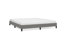 Estrutura De Cama Vidaxl Cinzeto Tecido (203x183x25 Cm)
