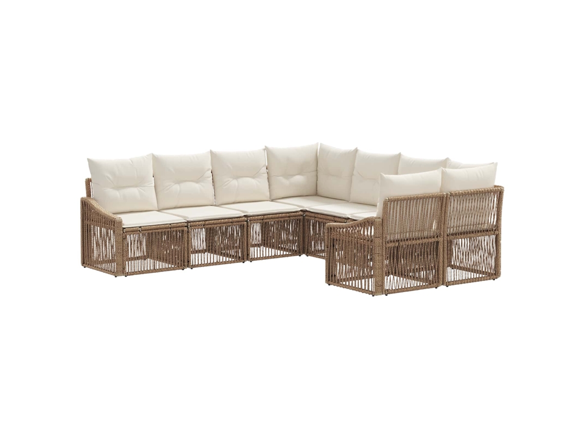 Maison Exclusive - Conjunto De Sofá De Jardim 8 Unid. 8-número De Lugares Bege