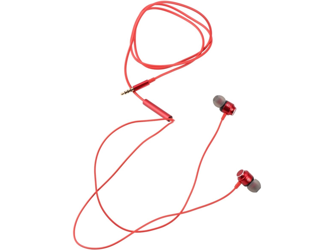 Fones De Ouvido Com Volume, Design E Para Laptop, Na Cor Vermelha