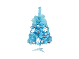 Laxiscreed Árvore De Natal Pequena Rosa De 60cm Com Pólo Azul Para Decoração Festiva