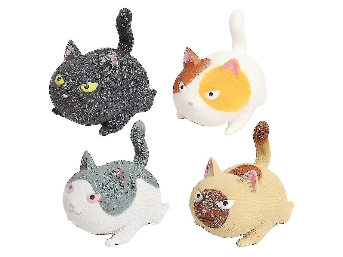 Omni-4 Peças Brinquedo Gato Bravo Bola De Esquichar Anti-estrés Para Crianças Presente Artefato De Descompressão 1+ Anos