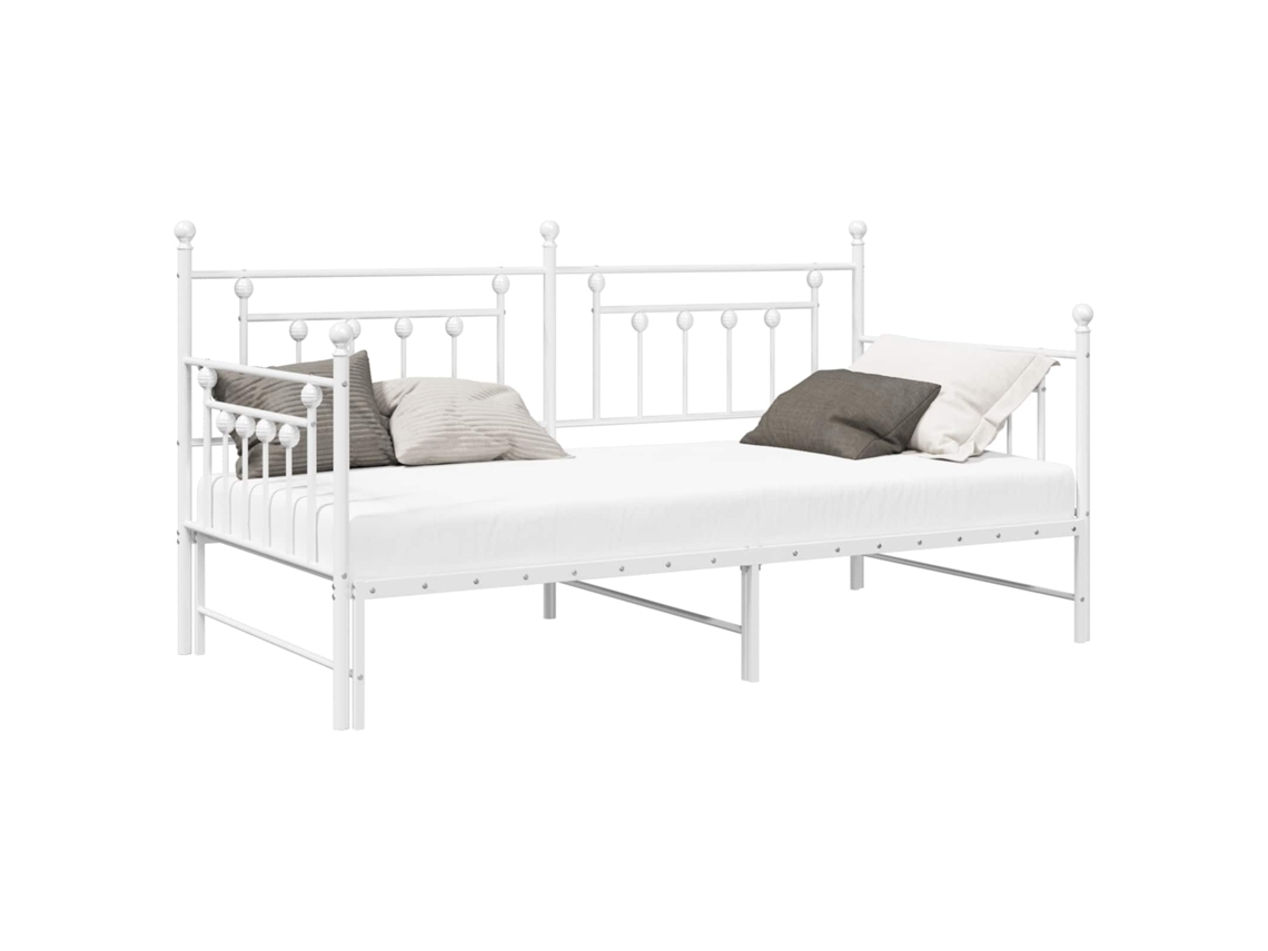 Estrutura de Cama de Dia Branco 90 X 190 Cm Aço MAISON EXCLUSIVE
