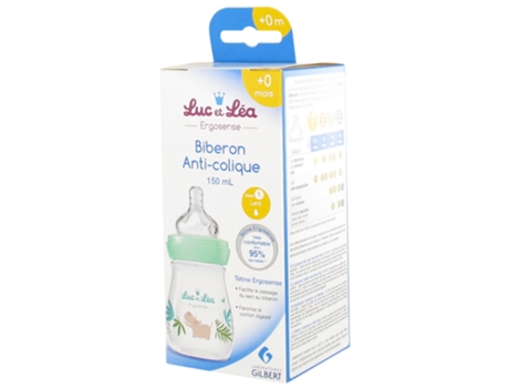 Mamadeira Anticólica Ergosense 150 Ml Fluxo Lento 0 Meses e Cor: Verde Água LUC ET LÉA