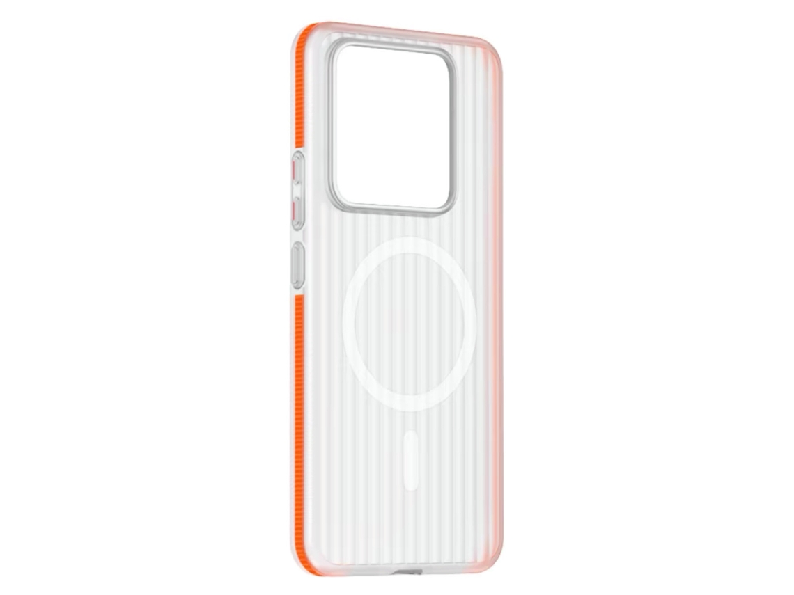 Capa Rígida Em Pc Fosco Para Redmi K70 Ultra, Fecho Magnético, Laranja Bicolor, Acabamento Antiderrapante