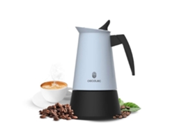 Cafeteira italiana Cecotec Piccolina 600 Blue. 300 ml, 6 xícaras de café, aço inoxidável, adequada para todos os tipos de superfícies, filtro premium.