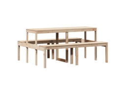 Picnic Table, Picnic Tables Vidaxl Marrom Madeira De Pinho (160 X 134 X 75 Cm)
