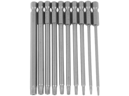 Conjunto De 10 Pontas Chave Fenda Phillips 100 Mm (1/4") Com Encaixe Hexagonal Em Aço S2 -aquaforge