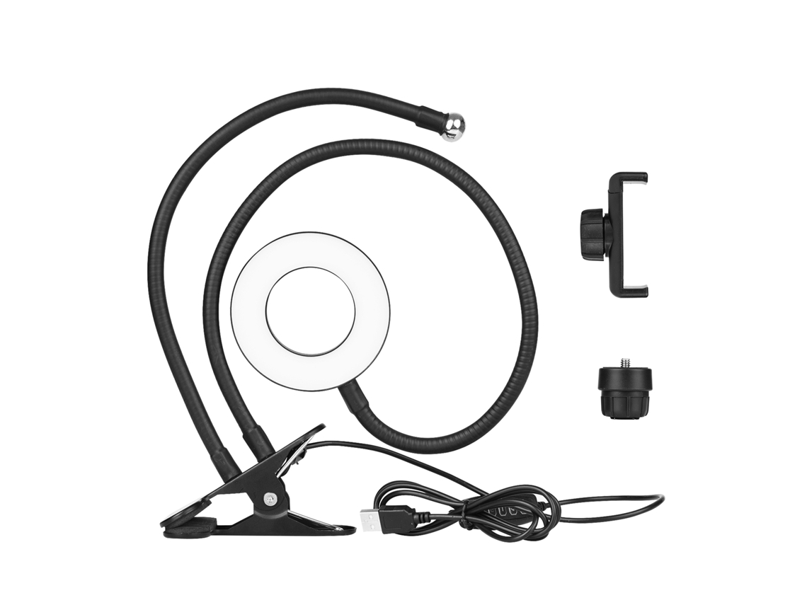 Luz Anular Led Com Clip E Suporte, Luz De Preenchimento Usb Para Selfie, Câmera Web E Telefone, Ajustável Para Escritório