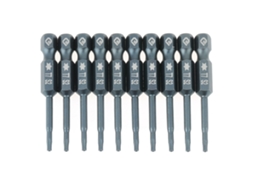 Kit De 10 Brocas De Parafusadeira Estrela Segurança T7 Magnética, Cabo Hexagonal 1/4" 50mm