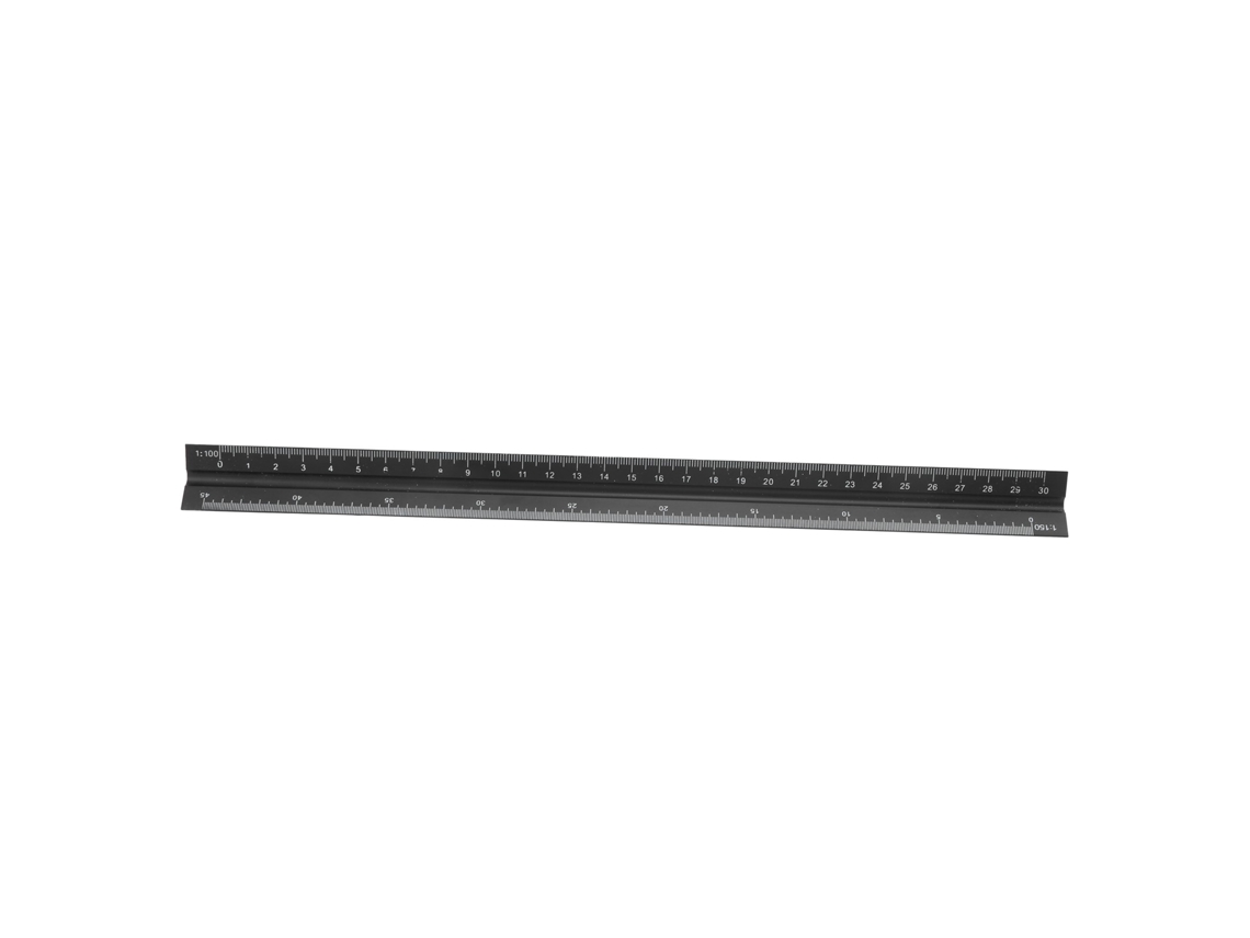 Escala Triangular de Metal em Liga de Alumínio 33cm S/MARCA