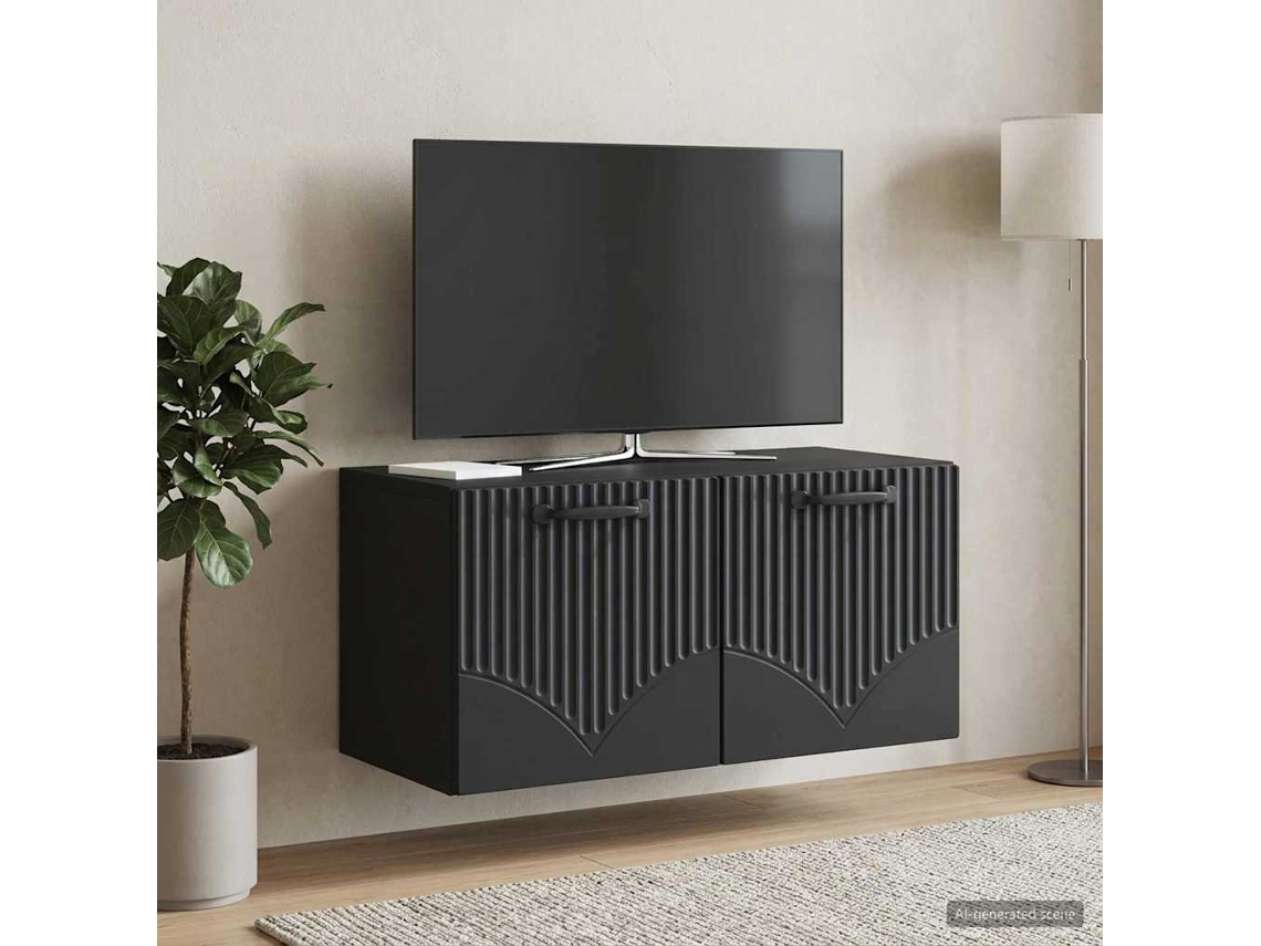 Vidaxl Gabinete De Tv De Parede Preto 59,5 X 31 X 30 Cm
