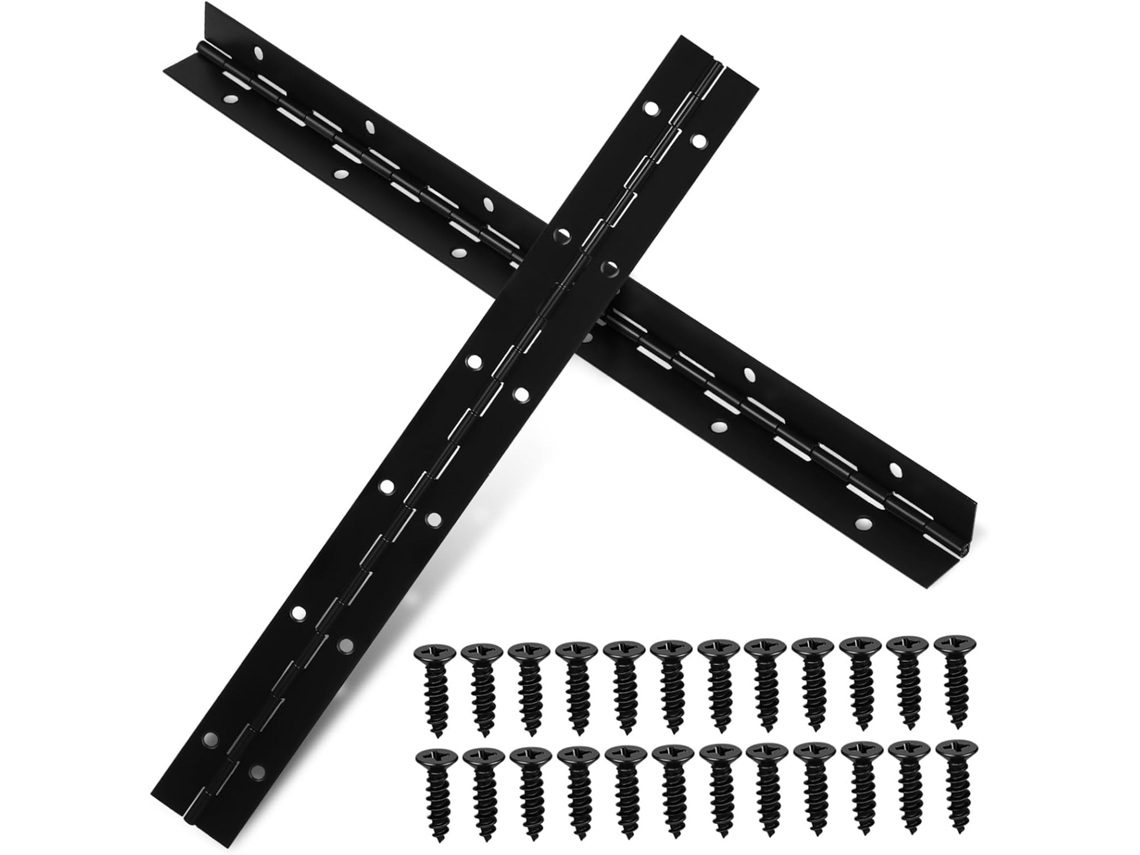 Conjunto De 2 Dobradiças Pretas Ferro Para Portas Armários Madeira,