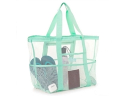 Saco De Praia Multiuso Em Rede,yuysan 43x39x20cm Verde