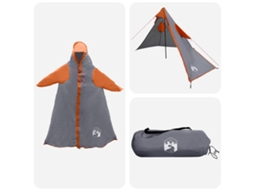 Conjunto 1 Poncho De Chuva Vidaxl Cinzento Poliéster (262 X 126 X 130 Cm)