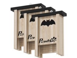 Conjunto De 3 Refúgios Para Morcegos Caixas De Madeira Para Exterior, Jardim Ou Horta Fácil De Pendurar 18x6x22,5 Cm