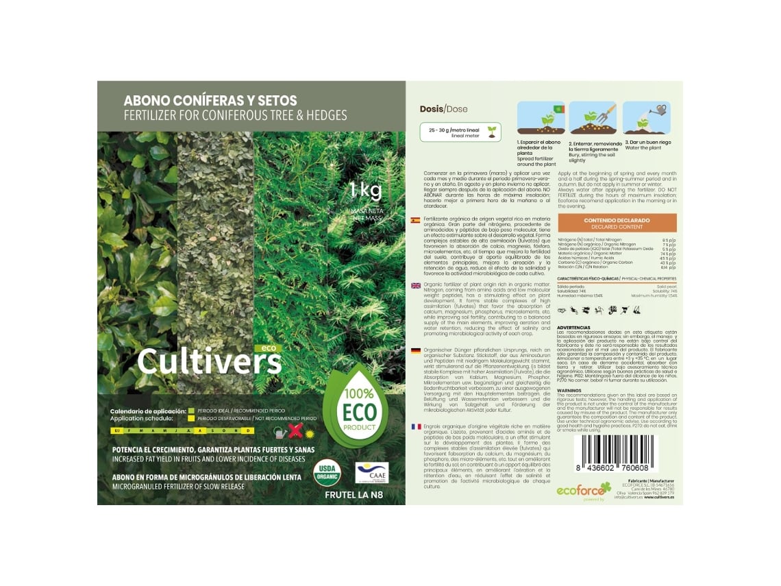 Fertilizzante Per Conifere CULTIVERS 1 Kg - Contro Ingiallimento E Macchie Brune - Foto 8