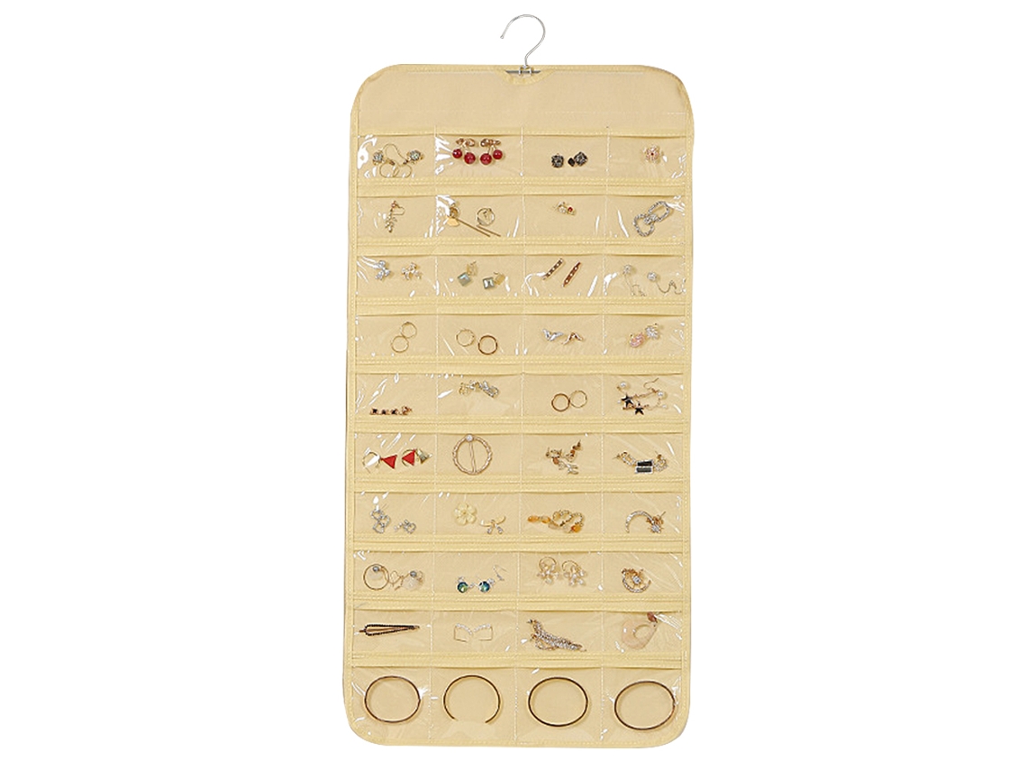 Organizador Joias Suspenso Gerenciador RNEMITERY Bege (43x21x3cm)
