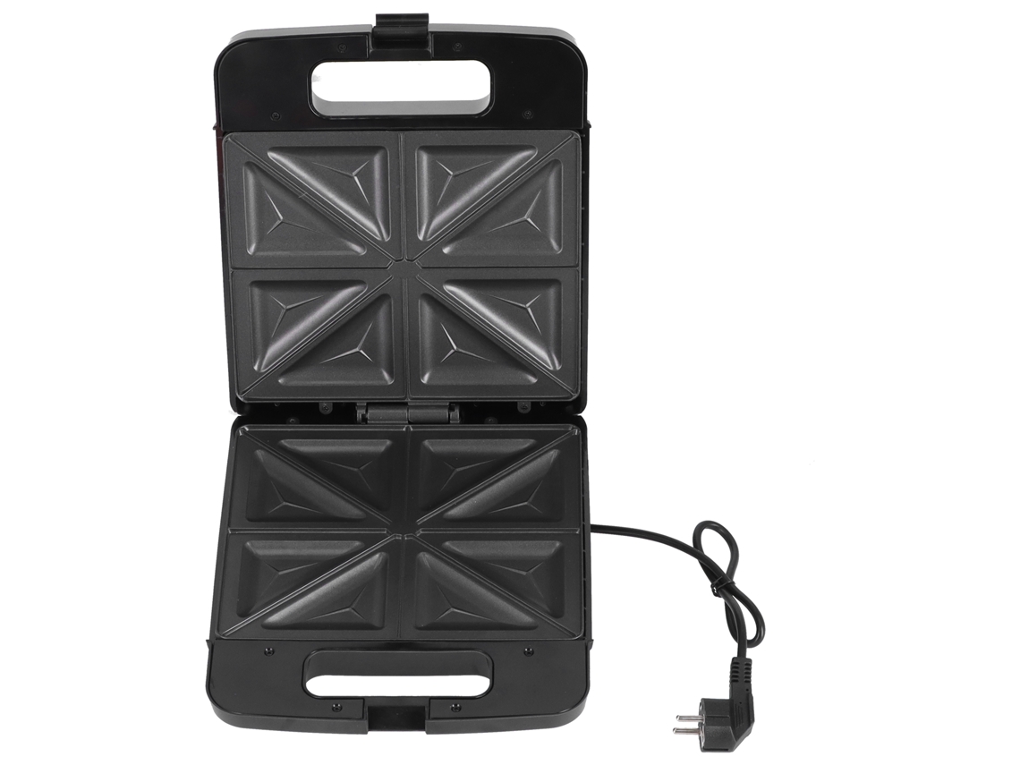 Máquina de pequeno almoço 1600W com placa de 8 divisórias, tosta e waffles com aquecimento duplo LAXISCREED