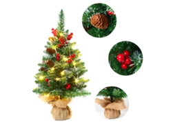 Mini Árvore de Natal com Luzes e Bateria para Mesa | S/MARCA