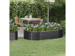 Canteiro Elevado Jardim 175x100x36 Aã§o Revestido Com Pã³ Antracite Dkd Home Decor