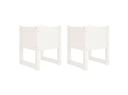Planter, Planters Vidaxl Branco Madeira De Pinho (40 X 40 X 52.5 Cm)