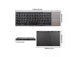Teclado Dobrável Mini Sem Fio Bluetooth 2025 B033 Compatível com Laptop, Tablet e Celular, com Touchpad para Windows, Android e Ios. TAISHENGDA