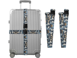 Conjunto De 2 Cintas Bagagem Personalizáveis Com Fivelas Para Malas, Estampa Abstrata De Mármore