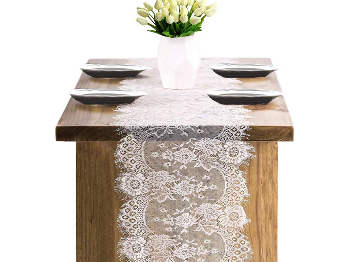 Runner Mesa Renda 36x300cm Decoração Casamento
