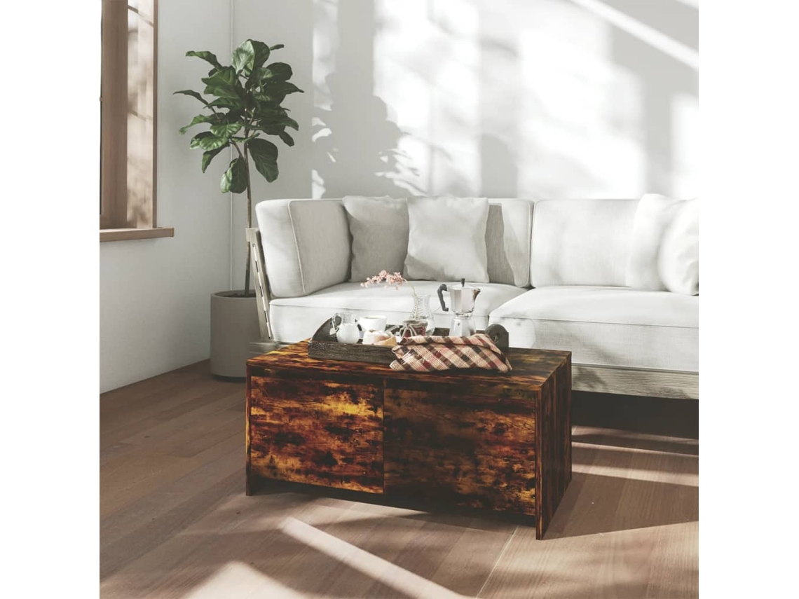 Vidaxl Mesa De Centro 90x50x41,5 Cm Derivados Madeira Carvalho Fumado