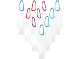 Nuobesty Pacote Com 10 Frascos De Plástico Flexível De 50ml Com Mosquetão, Frascos Para Viagem