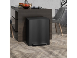 Cesto De Lixo 2x25l Em Aço Inoxidável Com Tampa E Pedal, Lixeira Para Sala E Escritório, Inclui Recipiente Interno, 47,7x37,5x56cm Liptaptyn