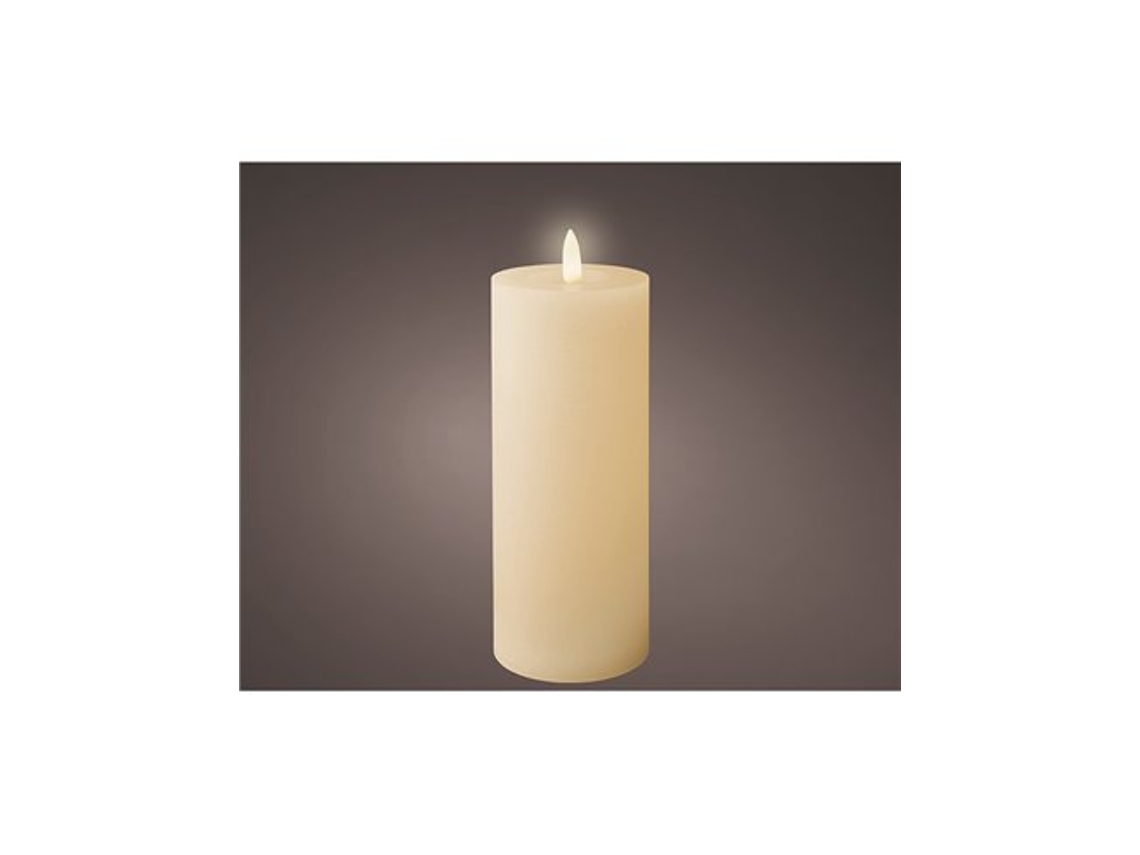 Vela Led De Cera Ø7x19cm Lumineo Bege