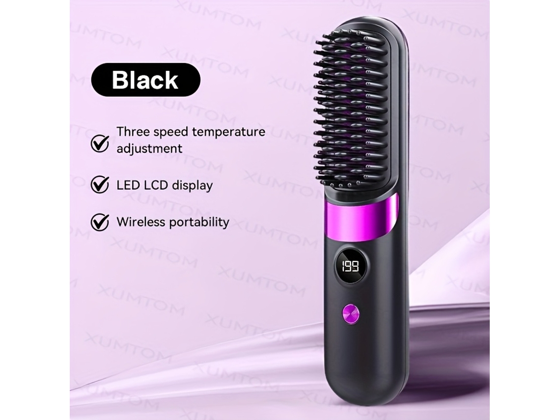 Pente Alisador Sem Fios Leve, Aquecimento Rápido, para Todos os Tipos de Cabelo, Ideal para Viagens STELASPLEN