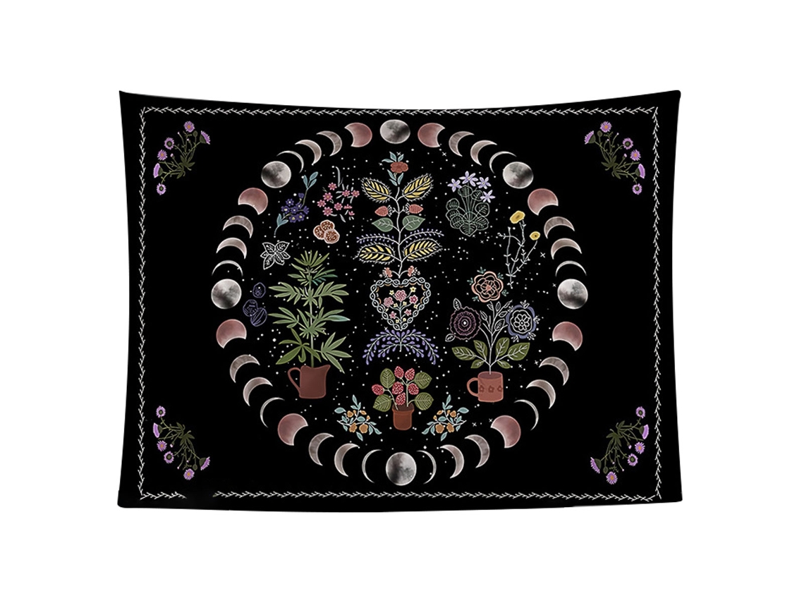 Tapeçaria Sol e Lua Decoração de Parede para Quarto e Dormitório RNEMITERY