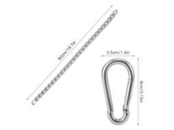 Kit Cadeira Suspensa Aço Inox Com 2 Carabinas
