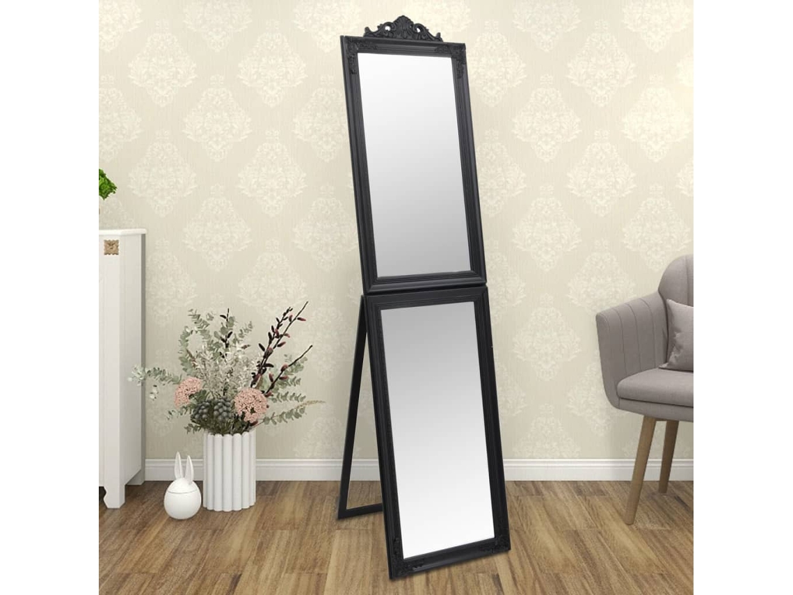 Vidaxl Espelho De Pé 50x200 Cm Preto