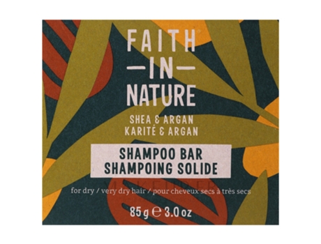 FAITH IN NATURE Shampoo Sólido de Karité e Argan 85 G