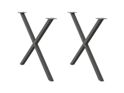 Vidaxl Pés Para Mesa De Jantar Em Formato De X, 2 Peças, Antracite, 90x (72-73) Cm, Aço
