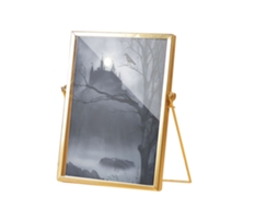 Quadro Decorativo Halloween Laxiscreed Em Acrílico Com Moldura Dourada, 14,5x19,5cm Para Escritório E Mesa De Trabalho