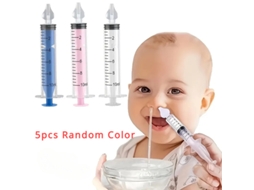 Conjunto De Irrigador Nasal Para Bebés Com 5 Peças | Irrigador Nasal De Silicone Para Bebés E Crianças, Capacidade De 10 Ml, Cores Sortidas