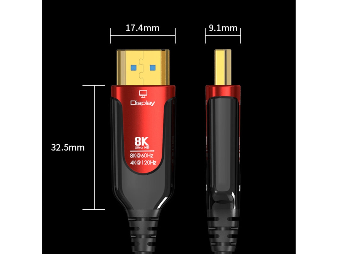 Cabo de fibra óptica de 3m TJ TJ A149 8K HD2.1 48Gbps 8K60Hz 4K120Hz ARC HDR para projetor e monitor PS5 (MDUG)