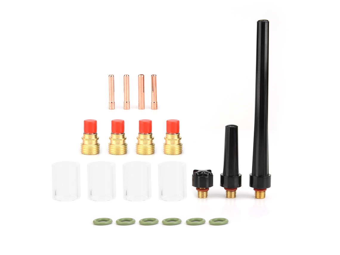 Kit Lente de Gás para Solda Tig 21 Peças Copo de Vidro Pyrex 10 Wp 9/20/25 S/MARCA