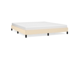 Estrutura de Cama Sem Colchão Tecido Cor Creme MAISON EXCLUSIVE 160x200 cm
