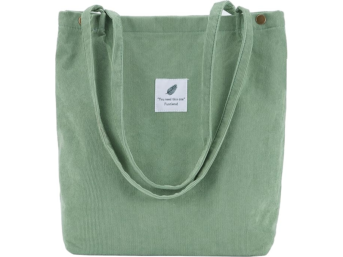 Bolsa de Veludo Cotelê AQUAFORGE Feminina, Versátil, Para Escola, Compras, Trabalho, Uso Diário