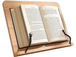 Suporte De Leitura De Madeira - Suporte Dobrável Para Livros Com Posições E Presilhas Laterais. Ideal Para Livros De Receitas, Ipads, Laptops E Partit