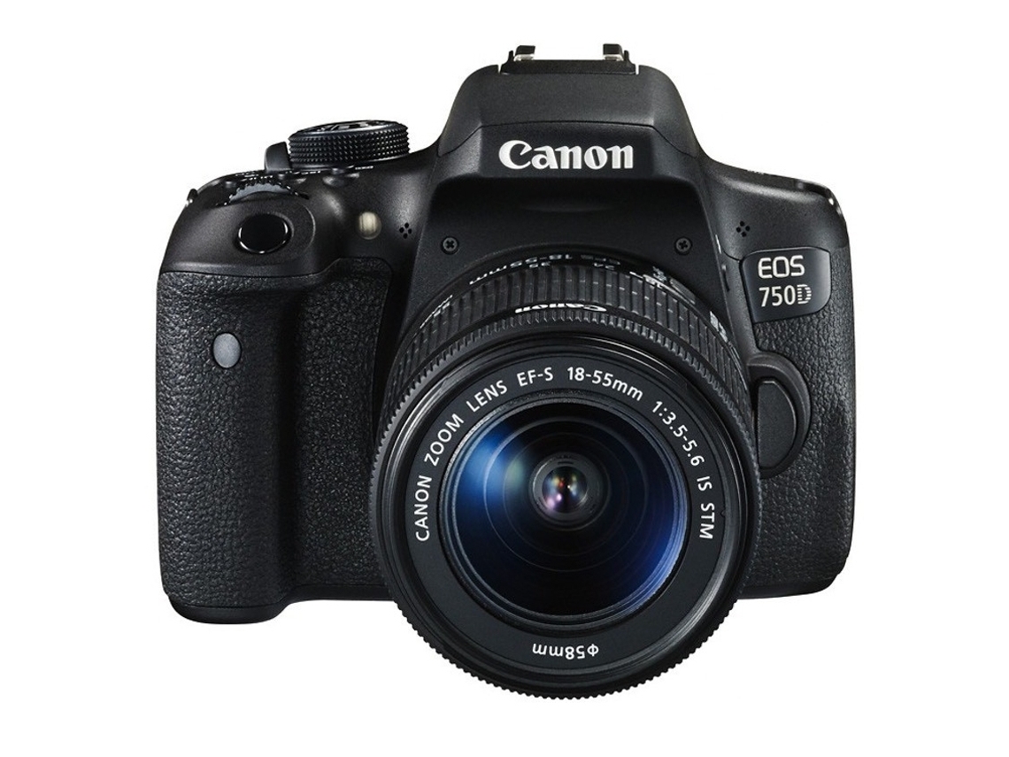 Kit Máquina Fotográfica Reflex CANON 750D + EF-S 18-55mm (Preto - 24.2  MP - ISO: 100 a 12800)